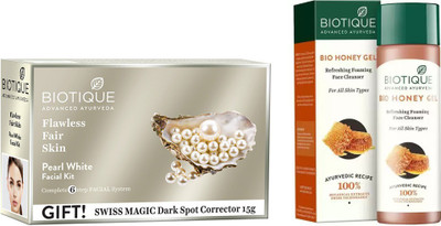 

BIOTIQUE BIO Bio Pearl White Facial Kit, Bio Honey Gel Refreshing Foaming Face Cleanser For All Skin Types(Set of 2)