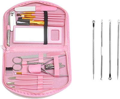 

Bueno Manicure & Pedicure Grooming Accessories Kit For Women & Girls +Free Blackhead Remover Tool Kits, Salon And Parlour Use Tools, Pack Of 1(Set of 22)