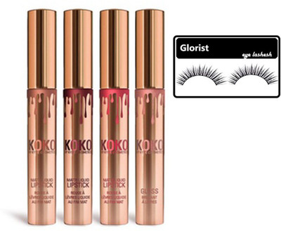 

glorist eyelashesh with Matte Liquid Lipstick & Lip Gloss(Set of 2)