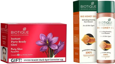 

BIOTIQUE BIO Bio Party Glow Facial Kit, Bio Honey Gel Refreshing Foaming Face Cleanser For All Skin Types(Set of 2)