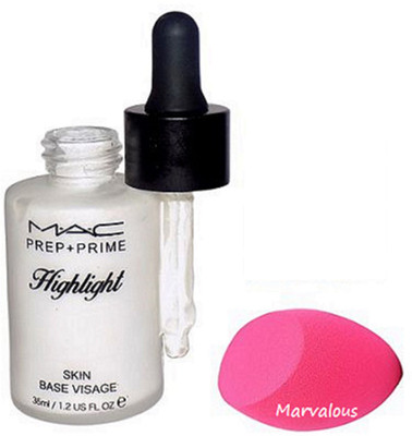 

Marvalous sponge puff with Prep + Prime Highlighter Skin Base Visage(Set of 2)