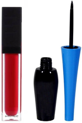 

Vedy Makeup Fever Matte Me Liquid Lipstick S-18 (6 ml, Red) (red) With Eyeliner(Set of 2)