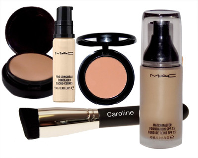 

caroline Makeup Brush& Pro Long Wear Concealer&MatchMaster Foundation&Blusher&Two way Compact(Set of 5)