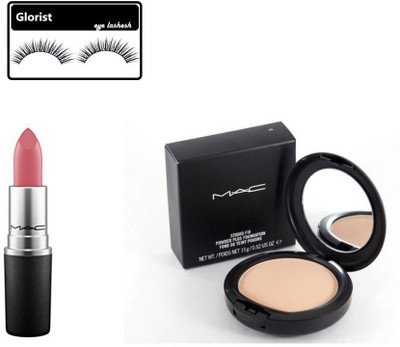 

glorist Eyelashesh & Lipstick Pearl Pink Compact 8 gm Pack of 2(Set of 3)