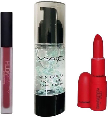 

Huda Beauty Beauty Gloss, Giambattista Red Lipstick Face primer 5 ml(Set of 3)