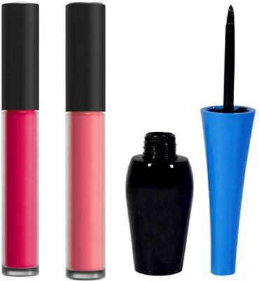 

Vedy Liquid Stylish Matte Lipstick (pink, red) (pink) With Black Eyeliner(Set of 3)