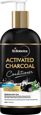 

StBotanica Activated Charcoal Hair Conditioner, 300ml - Deeply Purifies and Removes Impurities, Refreshing Menthol with Organic Olive Oil, Shea Butter, Oats & Wheat Protein.(300 ml)