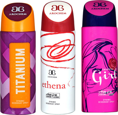 

Arochem B-148 DEODORANT SPRAY NO ALCOHOL PURE PERFUME DYNAMIC BODY SPRAY Deodorant Spray Deodorant Spray - For Men & Women(200 ml, Pack of 3)