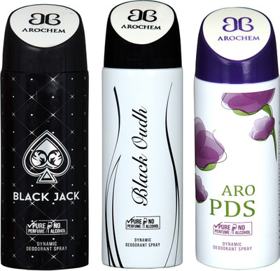 

Arochem B-261 DEODORANT SPRAY NO ALCOHOL PURE PERFUME DYNAMIC BODY SPRAY Deodorant Spray Deodorant Spray - For Men & Women(200 ml, Pack of 3)