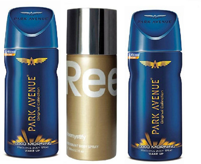 

Park Avenue GOOD MORNING & REEMYSTIFY Deodorant Spray - For Men(450 ml, Pack of 3)