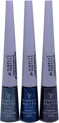 

Avon Simply Pretty Metallic Liquid Eyeliner 3 ml(Electric blue, Silver, Plum Dazzle)