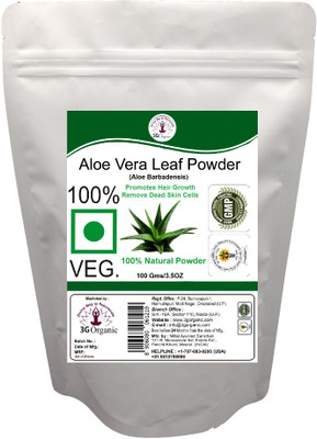 3G Organic Aloe vera Powder Organic 100% Pure For Skin & Hairs 100 Gms(100 g)