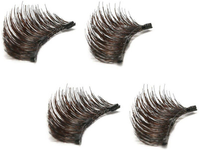 

YS Traders 1 Pair 4 Pieces Natural Reusable Magnetic False Makeup Eyelashes(Pack of 4)