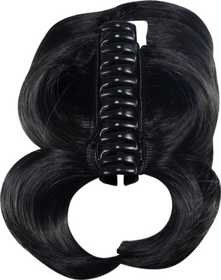 

Saamarth Impex New Hair Style Bun Wig With Clip Synthetic Hair Extension Silky Hair Bun-Black Hair Clip(Black)