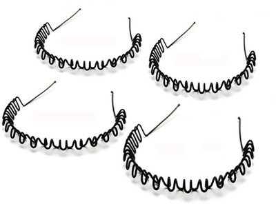 

ASHTIPS Unisex Spring ZigZag Wave Metal Hair Hoop Black Hair Band Hair Band(Black)