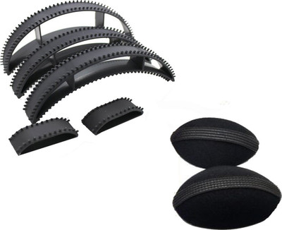 

GULZAR 5in1 Hair Bumpit Puff Styler Hair Accessory Set BASE 2 PACK OF 7 (Black Hair Accessory Set(Black)