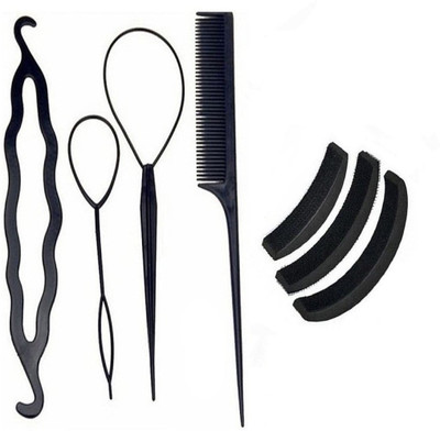 

GULZAR DISTRIBUTERS Hair Accessory Combo OfComb /Braid Tools / Bun Maker For Girls And Women Bun, Bun Clip, Hair Accessory Set, Bun Stick (Black) Hair Accessory Set(Black)