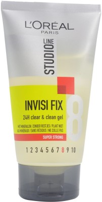 

L'Oreal Studio Line 8 Invisi Fix 24hr Clear & Clean Gel, Super Strong, 150ml Hair Gel(150 ml)