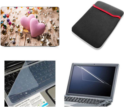 Gallery 83 ® heart love sign wallpaper 4 in 1 combo pack with laptop skin sticker decal, laptop sleeve pouch, key guard, Screen protector all are laptop 15.6 inch Combo Set(Multicolor)