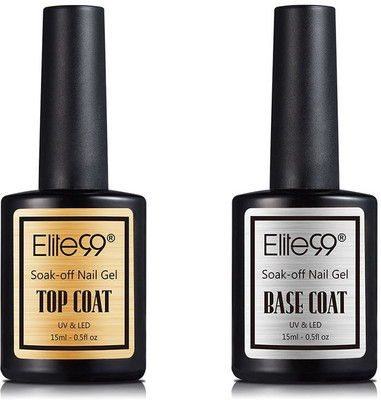 

Elite99 15ml Large Top Primer Gel Varnish Soak Off UV LED Gel Nail Polish Top Coat & Base Coat Transparent(Pack of 2)