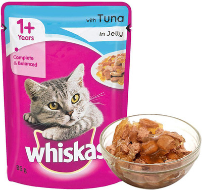 

Whiskas Whiskas Adult Wet Cat Food, Tuna in Jelly – 85 g (1.02 kg, 12 Pouches) Tuna 1.02 kg Wet Cat Food(Pack of 12)