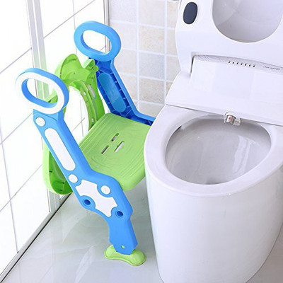 

LALA LIFE Potty Toilet Trainer Seat with Step Stool Ladder Adjustable Baby Toddler Kid Potty Toilet Seat for Boy and Girl Potty Seat(Green, Blue)