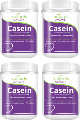 

Natures Velvet Lifecare 100% Casein Protein, Vegetarian and Natural, 300 gms - Pack of 4 Casein Protein(1200 g, unflaour)