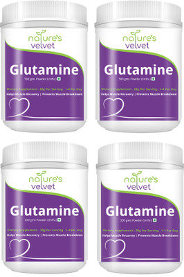 

Natures Velvet Lifecare Micronised Glutamine Monohydrate, 300 gms - Pack of 4 Glutamine(1200 g, unflavour)