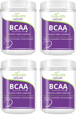 

Natures Velvet Lifecare Instantized BCAA 5000 mg Powder, 300gms, 60 Servings - Pack of 4 BCAA(1200.0 g, unflavour)