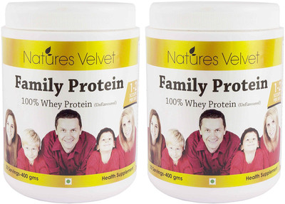 

Natures Velvet Lifecare Family Protein, for the Fitness of a family, 400 gms - Pack of 2 Whey Protein(800 g, unflavour)