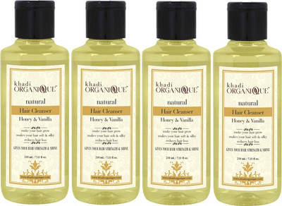

KHADI ORGANIQUE HONEY & VANILLA HAIR CLEANSER (SHAMPOO) 840 ML PACK OF 4(840 ml)