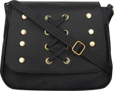 

Stylein Girls Casual Black Fabric Sling Bag