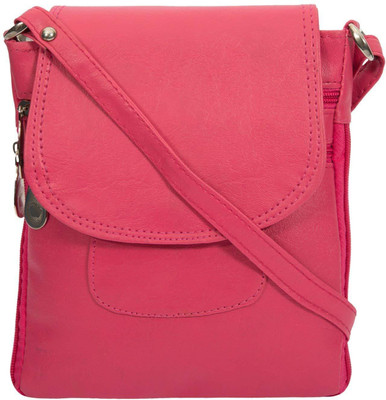

iconic jewellery Men & Women Casual Pink PU Sling Bag