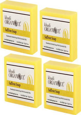 

KHADI ORGANIQUE HANDMADE SAFFRON SOAP WITH ESSENTIAL OIL 500 GM PACK OF 4(500 g, Pack of 4)
