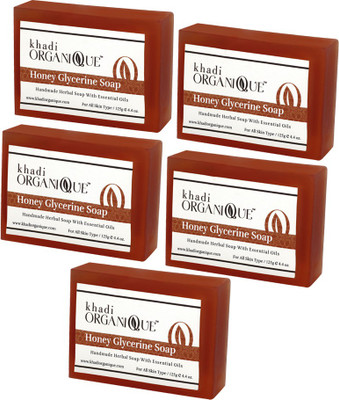 

KHADI ORGANIQUE HANDMADE HONEY GLYCERNE SOAP WITH ESSENTIAL OIL 625 GM PACK OF 5(625 g, Pack of 5)