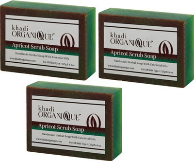 

KHADI ORGANIQUE HANDMADE APRICOT SCRUB SOAP WITH ESSENTIAL OIL SOAP 375 GM PACK OF 3(375 g, Pack of 3)