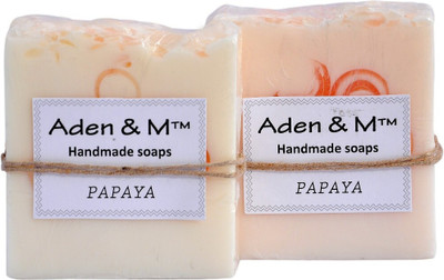 Aden & M Papaya Handmade Soap - Pack of 2(90 g, Pack of 2)