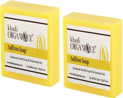 

KHADI ORGANIQUE HANDMADE SAFFRON SOAP WITH ESSENTIAL OIL 250 GM PACK OF 2(250 g, Pack of 2)