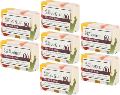 

KHADI ORGANIQUE HANDMADE MIX FRUIT SOAP WITH ESSENTIAL OIL 875 GM PACK OF 7(875 g, Pack of 7)