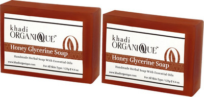 

KHADI ORGANIQUE HANDMADE HONEY GLYCERNE SOAP WITH ESSENTIAL OIL 250 GM PACK OF 2(250 g, Pack of 2)