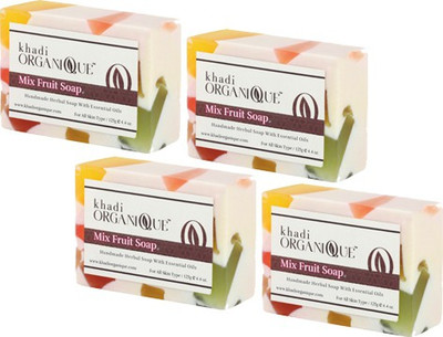 

KHADI ORGANIQUE HANDMADE MIX FRUIT SOAP WITH ESSENTIAL OIL 500 GM PACK OF 4(500 g, Pack of 4)
