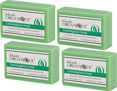 

KHADI ORGANIQUE HANDMADE LEMONGRASS SOAP WITH ESSENTIAL OIL 500 GM PACK OF 4(500 g, Pack of 4)