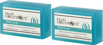 

KHADI ORGANIQUE HANDMADE PURE MINT SOAP WITH ESSENTIAL OIL 250 GM PACK OF 2(250 g, Pack of 2)