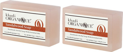 

KHADI ORGANIQUE HANDMADE SANDALWOOD SOAP WITH ESSENTIAL OIL 250 GM PACK OF 2(250 g, Pack of 2)