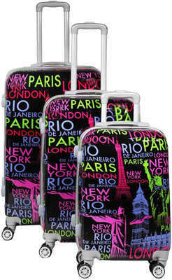 

Continental 100% Polycarbonate,360 Â Rotating Wheels Beautiful Printed Pattern Suitcases & Trolley Bag Luggage Bag Size-20", 24" & " Cabin Size Set of 3 (ITN - 032) Multi. Check-in Luggage -  inch(Multicolor