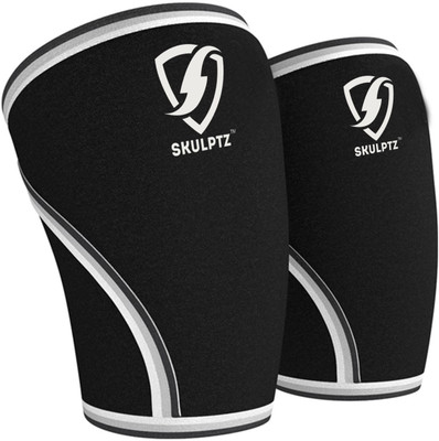 

SKULPTZ Neoprene 5mm Heavy Duty Gym Weight Training Cross Fit Powerlifting Knee Support Knee Support (, Black