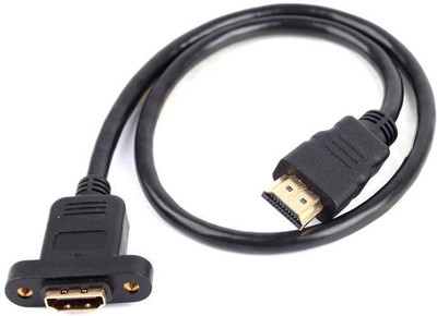 

TechGear TV-out Cable 50 CM HDMI Extension Male to Female Panel Mount Cable Rated 1080P(Black, For TV, 50)