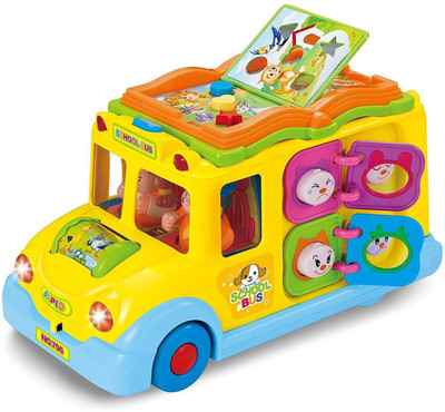

Happy GiftMart Intellectual School Bus Activity Toy Vehicle with Music Sounds and Lights(Multicolor)