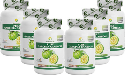 

NutrineLife Pure Garcinia Cambogia 100% Natural Extract, Weight Loss Pill, Appetite Suppressant, carb blocker and burn fat formula for Women and man, 60% HCA, 90 Veg Capsules, pack of 6(90 No)