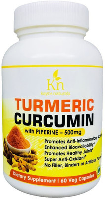 

KayosNaturals Turmeric Curcumin (95% Extract) with Piperine - Helps Anti-Inflammatory Activity(500 mg)